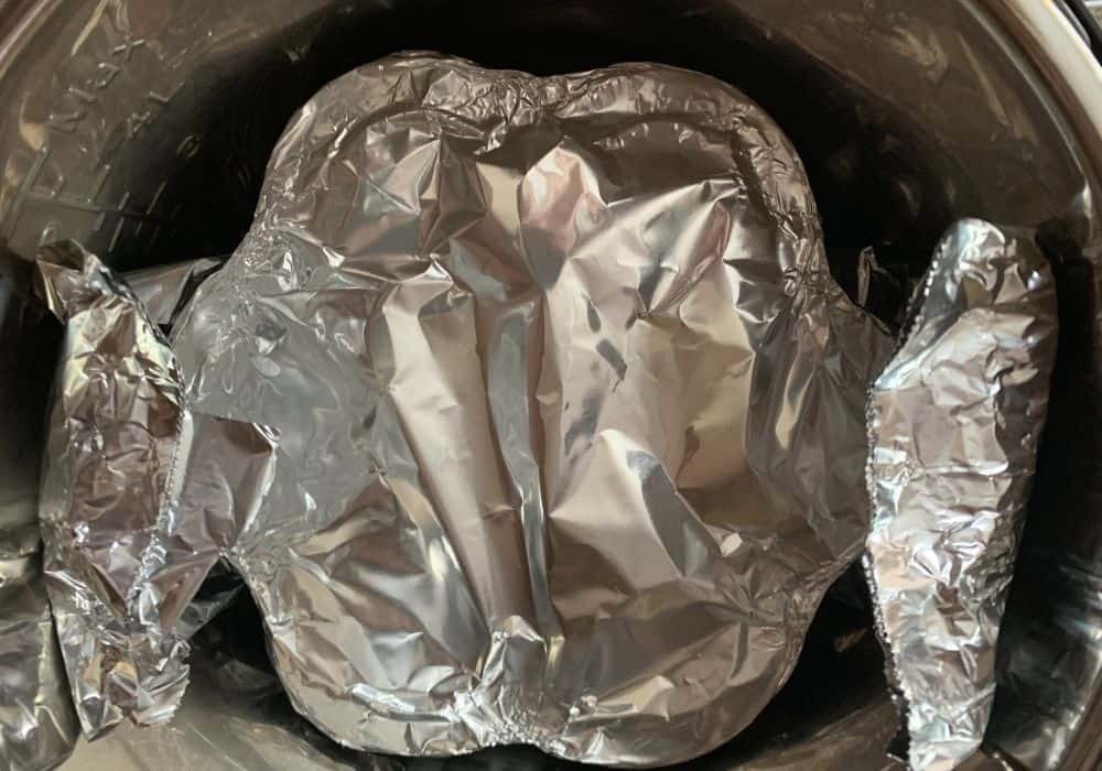 foil-covered egg bites mold in the Instant Pot