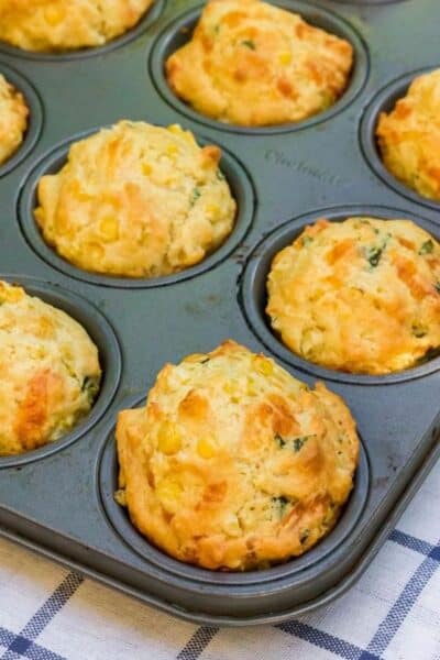 Cheesy Sweet Corn Muffins with Basil - Margin Making Mom®