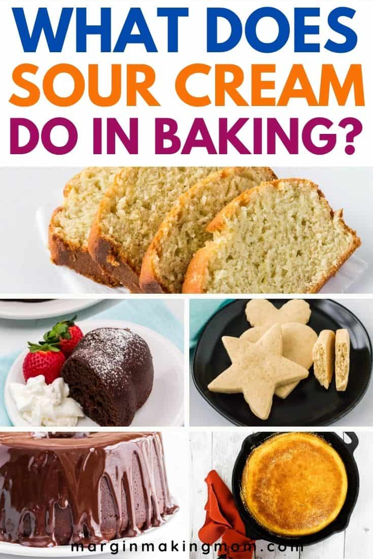 collage image of various baked goods that use sour cream as an ingredient