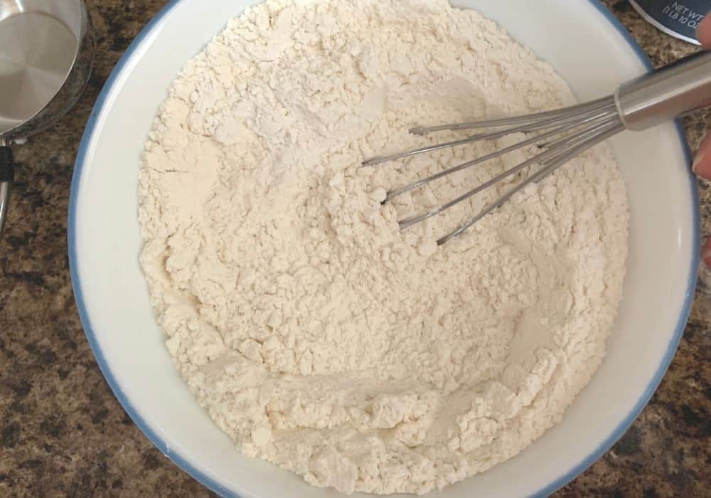 dry ingredients whisked together in a small mixing bowl