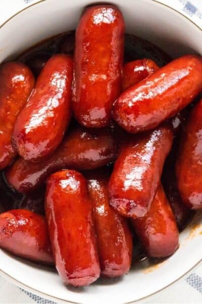 bowl of little smokies cooked in the Instant Pot
