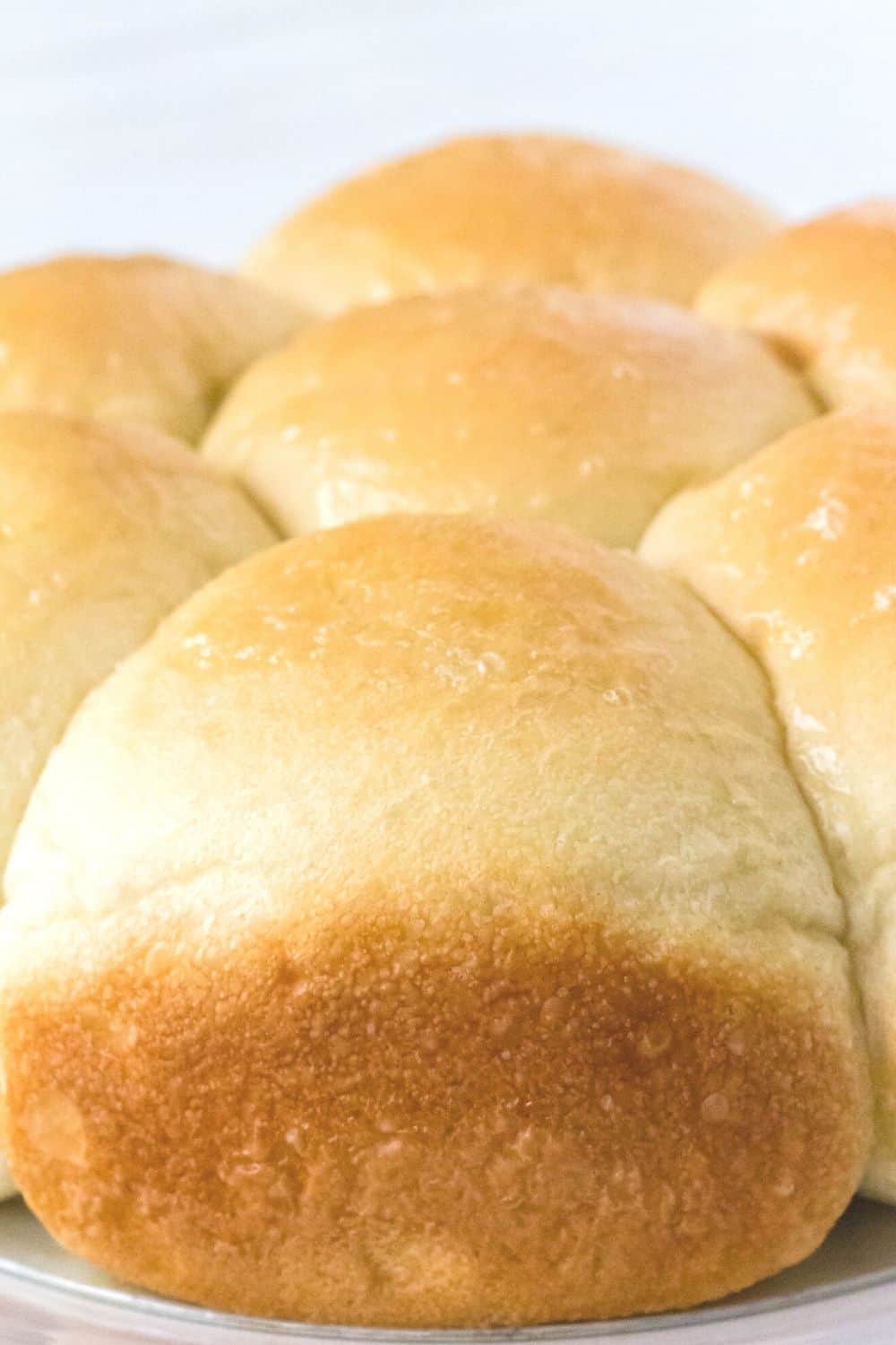 close-up view of freshly baked rhodes rolls