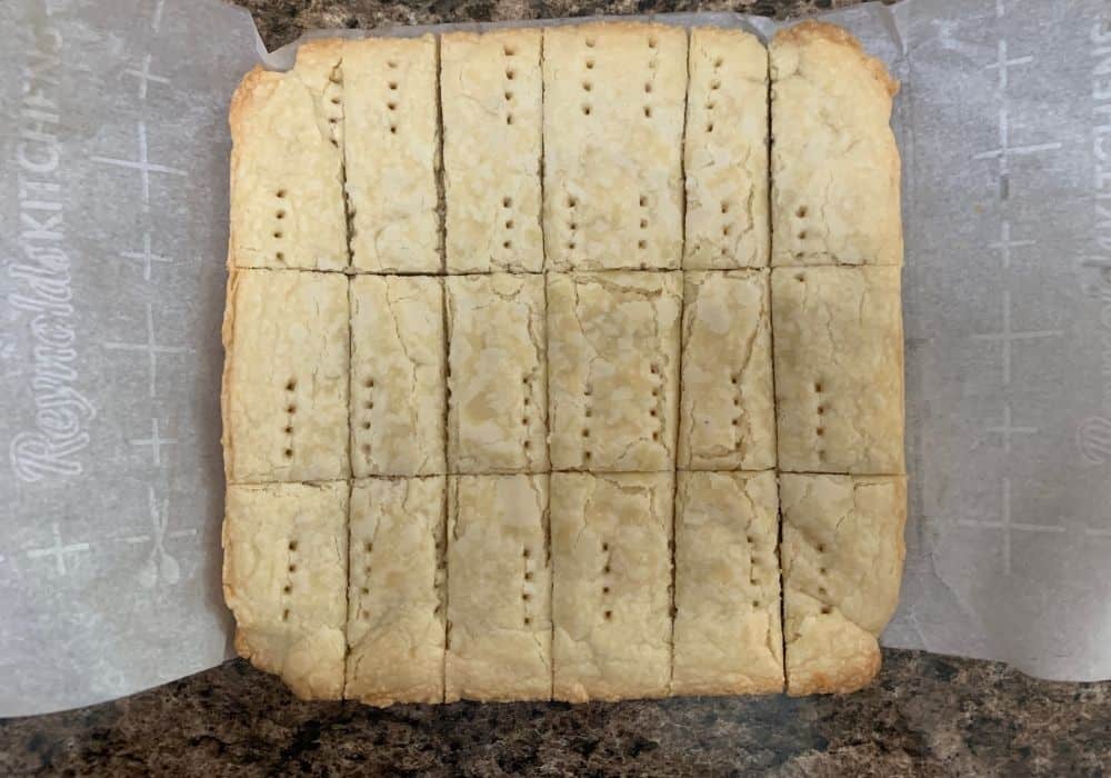 freshly baked and cut scottish shortbread