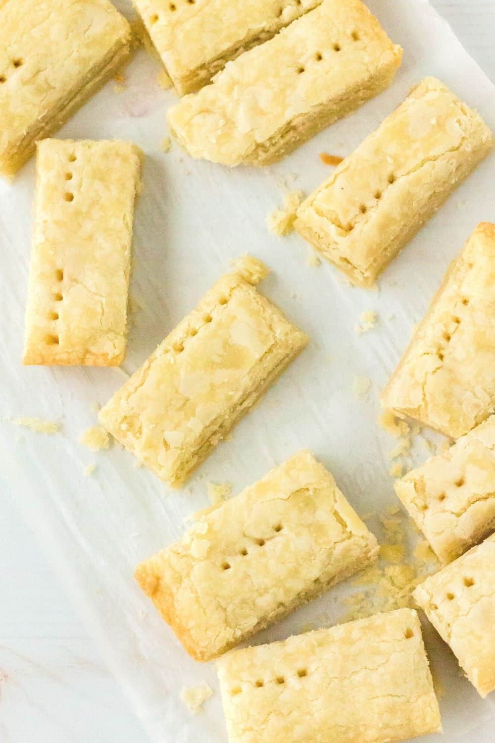 Copycat Walker's Scottish Shortbread on a piece of parchment paper