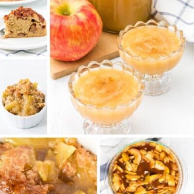collage image featuring various Instant Pot apple recipes