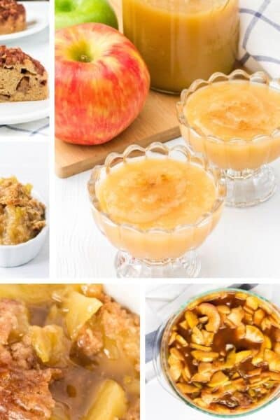 collage image featuring various Instant Pot apple recipes
