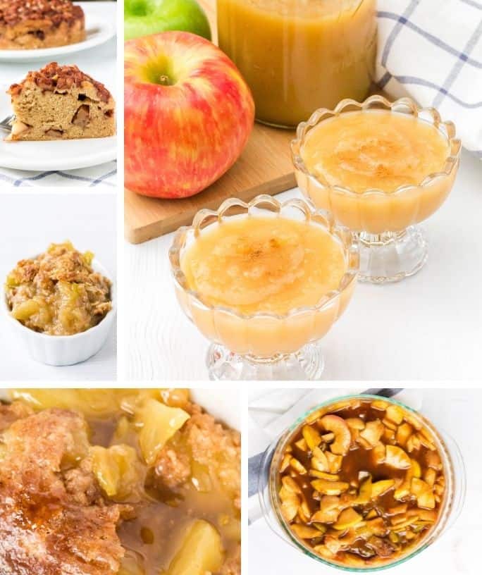 collage image featuring various Instant Pot apple recipes