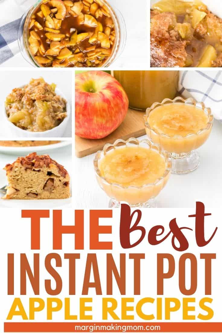 collage image featuring photos of Instant Pot apple recipes