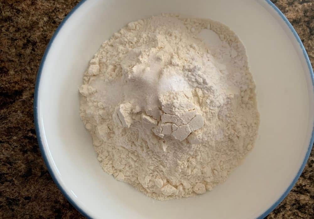 flour, salt, baking powder, and baking soda in a small mixing bowl