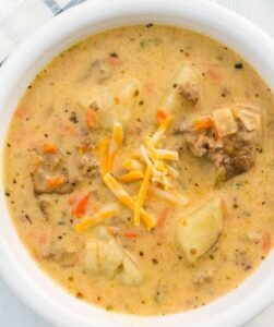 Easy Instant Pot Cheeseburger Soup - Margin Making Mom®