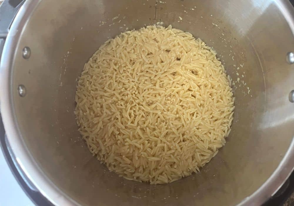 cooked orzo pasta in the Instant Pot