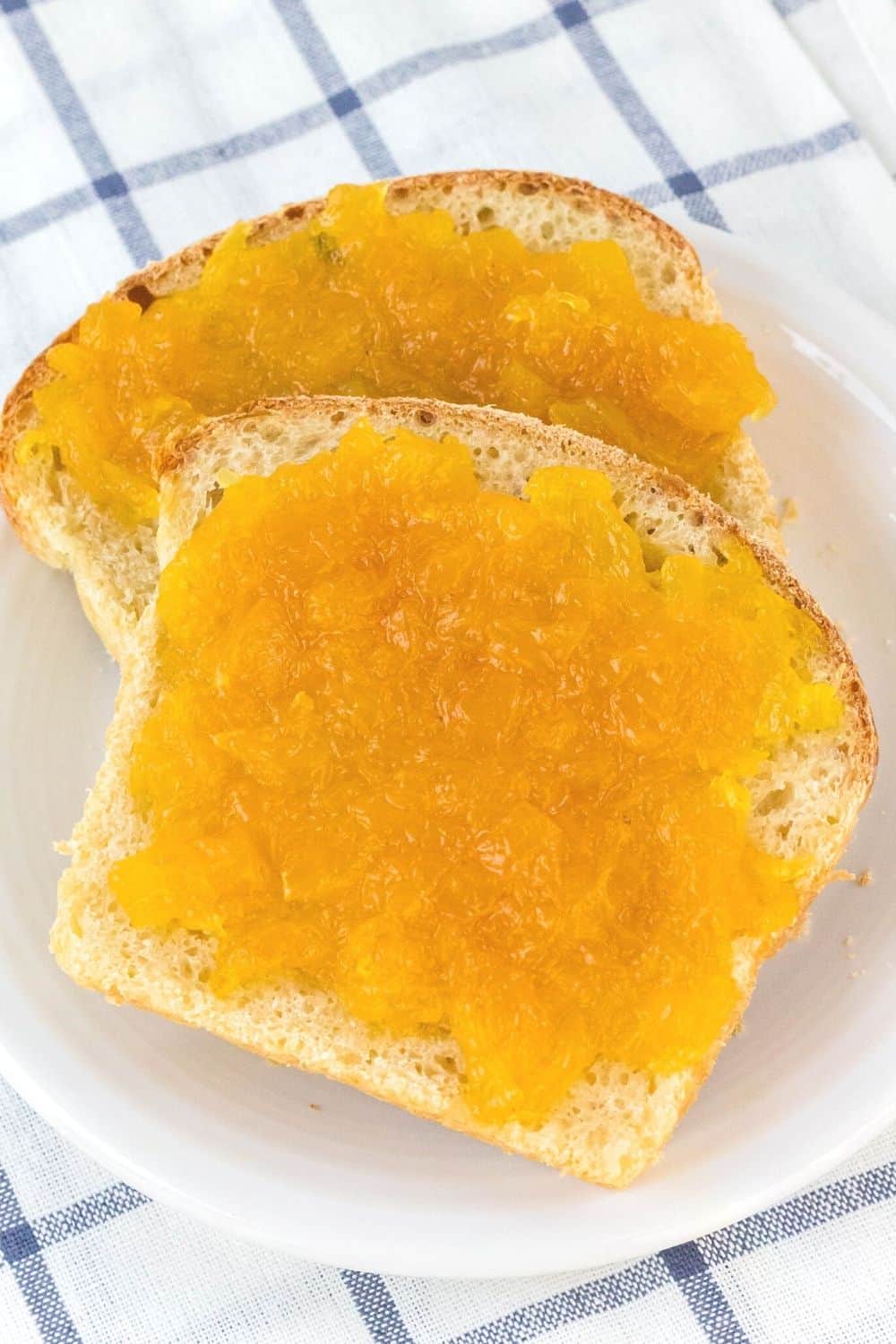 instant pot pineapple jam spread on homemade bread