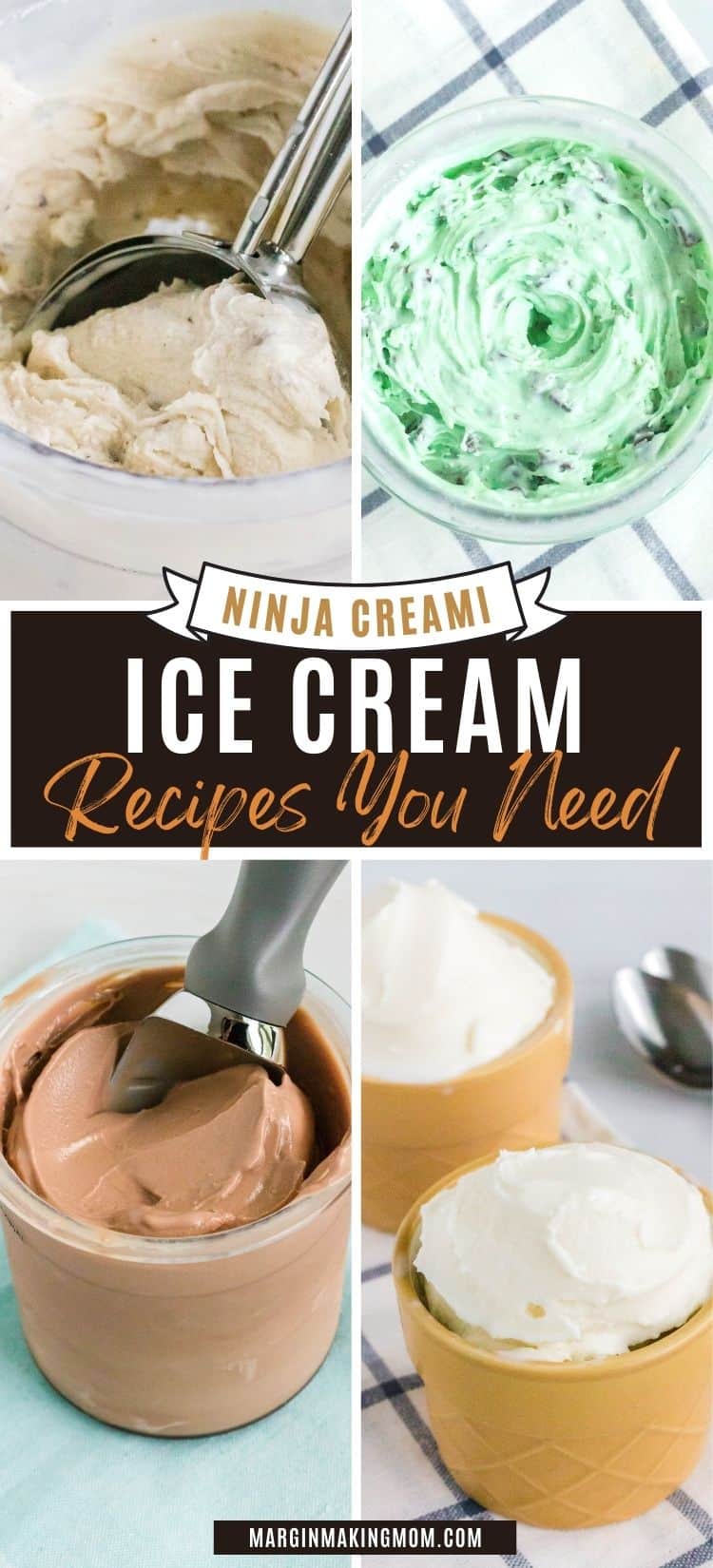 collage image featuring four different ninja creami recipes
