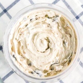 overhead view of chunky monkey ice cream made in the Ninja Creami