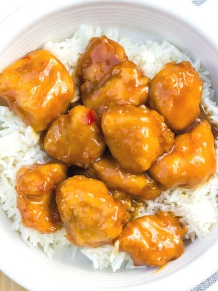 orange chicken cooked in the air fryer