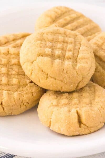 cake mix peanut butter cookies served on a white plate