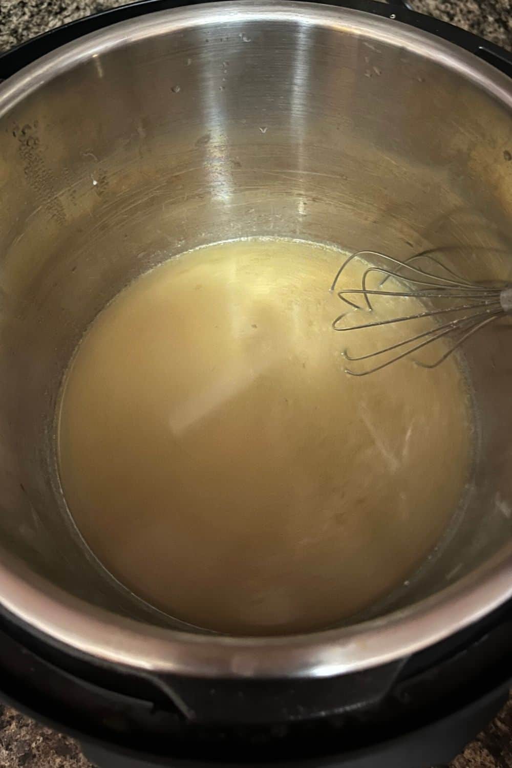 whisk in chicken gravy in the instant pot