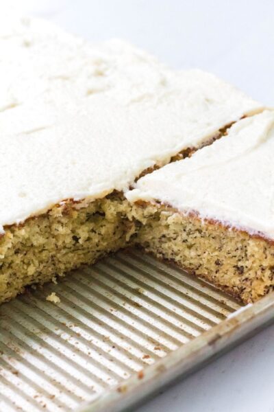 Old-Fashioned Banana Sheet Cake with Frosting - Margin Making Mom®
