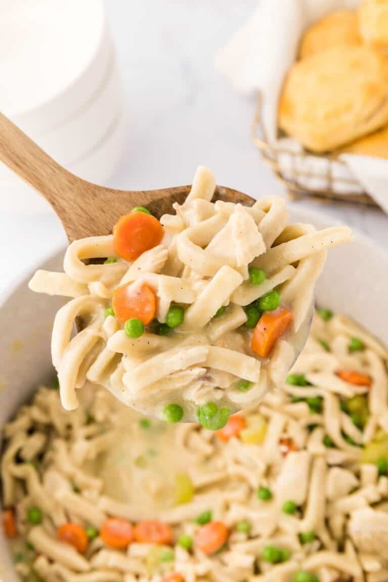 Easy Chicken and Dumplings with Noodles Margin Making Mom®