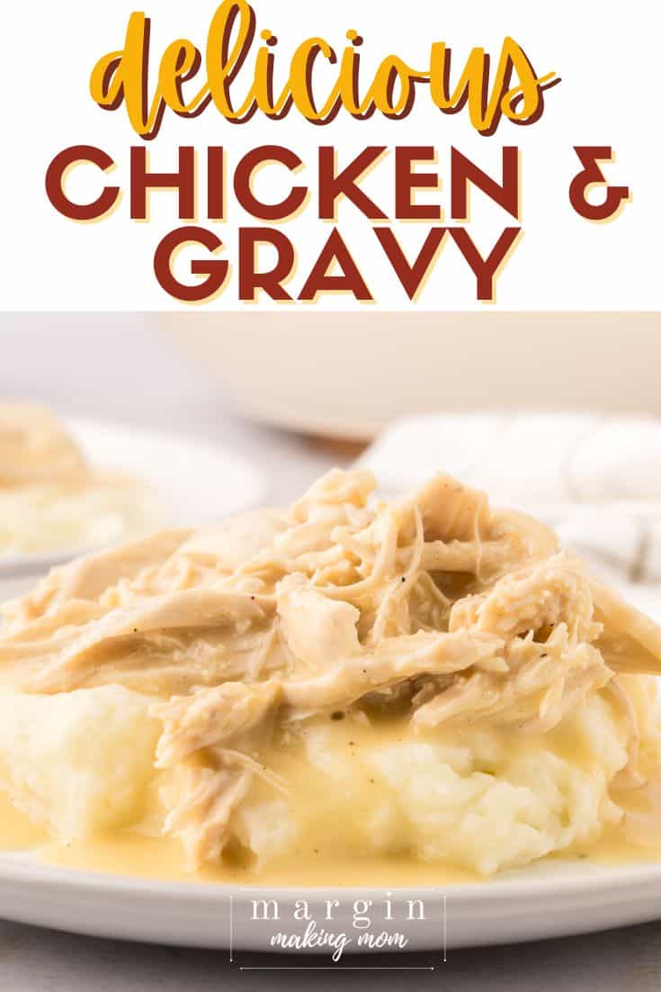 homemade chicken and gravy served over mashed potatoes.