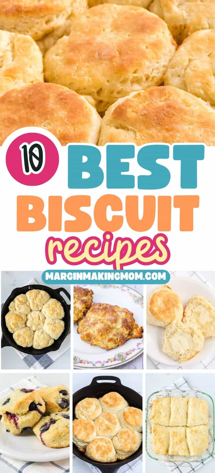 collage image featuring 7 different varieties of the best biscuit recipes.