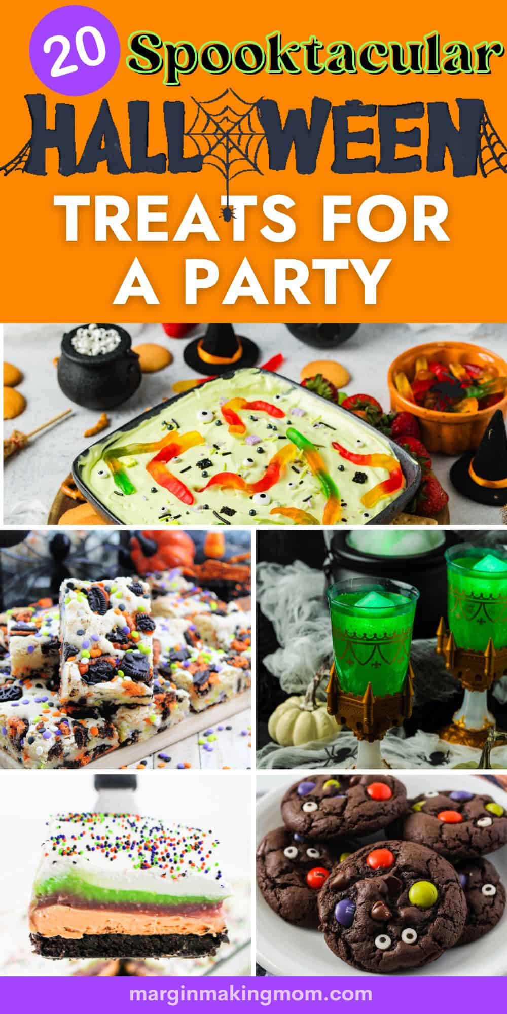 five Halloween-themed foods that can be served at a party, but that are easy to make.