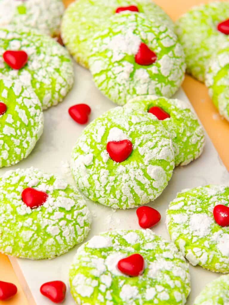 Easy Grinch Crinkle Cookies for the Holidays