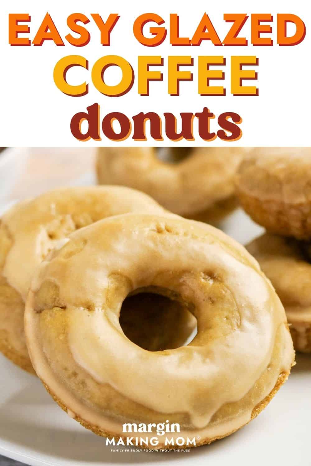 close-up view of a coffee donut, which is made with coffee in the batter and in the glaze.
